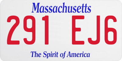 MA license plate 291EJ6