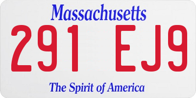 MA license plate 291EJ9