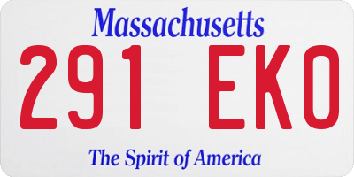 MA license plate 291EK0