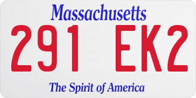 MA license plate 291EK2