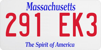 MA license plate 291EK3