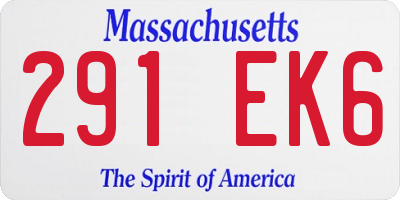 MA license plate 291EK6