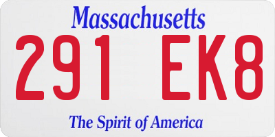 MA license plate 291EK8