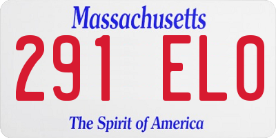 MA license plate 291EL0