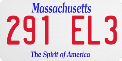 MA license plate 291EL3
