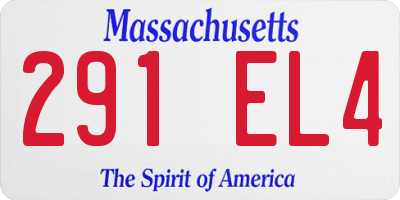 MA license plate 291EL4