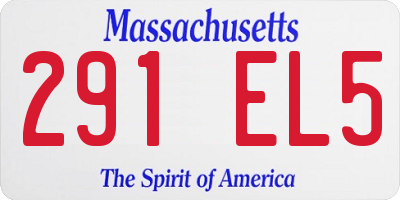MA license plate 291EL5