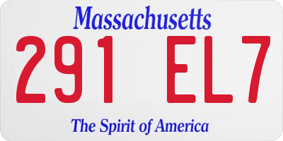 MA license plate 291EL7
