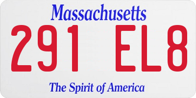 MA license plate 291EL8