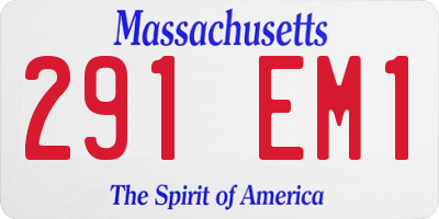MA license plate 291EM1