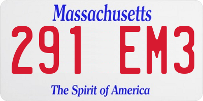 MA license plate 291EM3