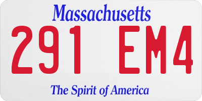 MA license plate 291EM4