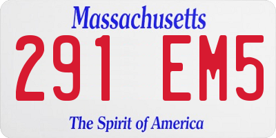 MA license plate 291EM5