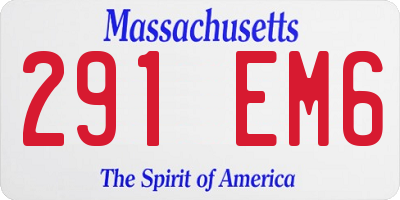 MA license plate 291EM6