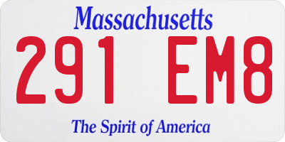 MA license plate 291EM8