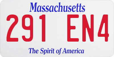 MA license plate 291EN4
