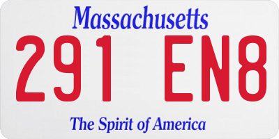 MA license plate 291EN8