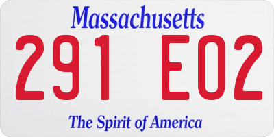 MA license plate 291EO2