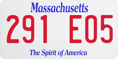 MA license plate 291EO5