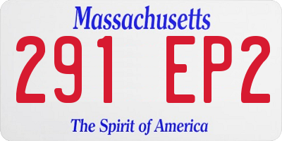 MA license plate 291EP2