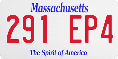MA license plate 291EP4