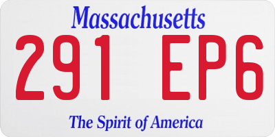 MA license plate 291EP6