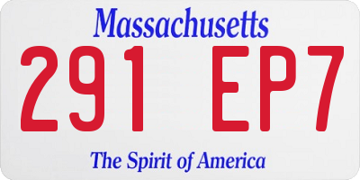 MA license plate 291EP7