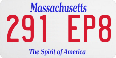 MA license plate 291EP8