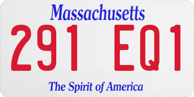 MA license plate 291EQ1