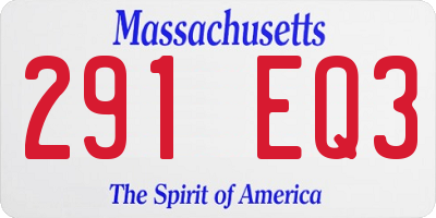 MA license plate 291EQ3