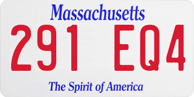 MA license plate 291EQ4