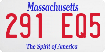 MA license plate 291EQ5