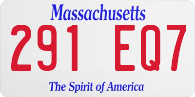 MA license plate 291EQ7