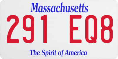 MA license plate 291EQ8
