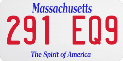 MA license plate 291EQ9