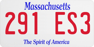 MA license plate 291ES3