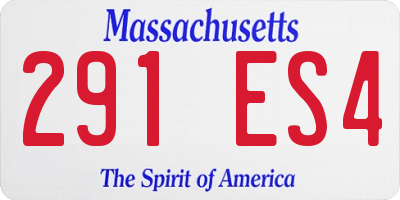 MA license plate 291ES4