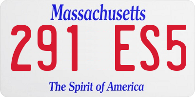 MA license plate 291ES5
