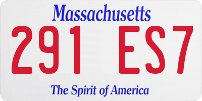 MA license plate 291ES7