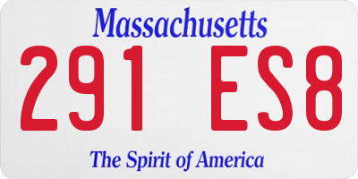 MA license plate 291ES8
