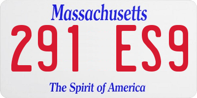 MA license plate 291ES9
