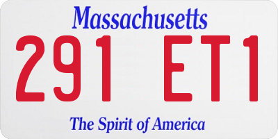 MA license plate 291ET1