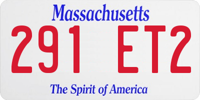 MA license plate 291ET2