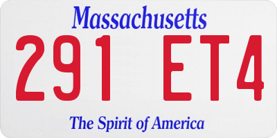 MA license plate 291ET4