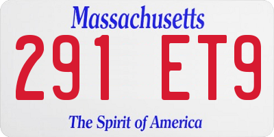 MA license plate 291ET9