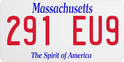MA license plate 291EU9