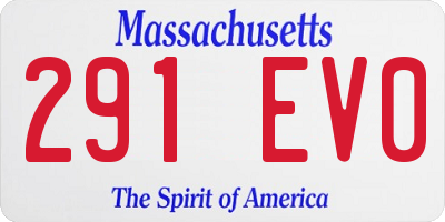 MA license plate 291EV0