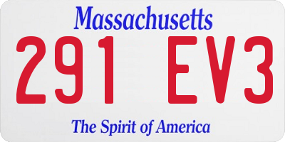 MA license plate 291EV3