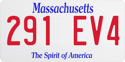 MA license plate 291EV4