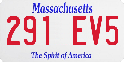 MA license plate 291EV5